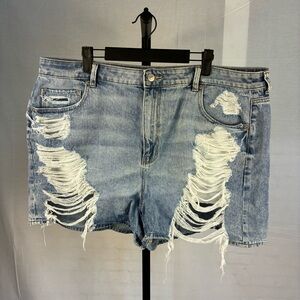 AE American Eagle Distressed Denim Mom Shorts 20